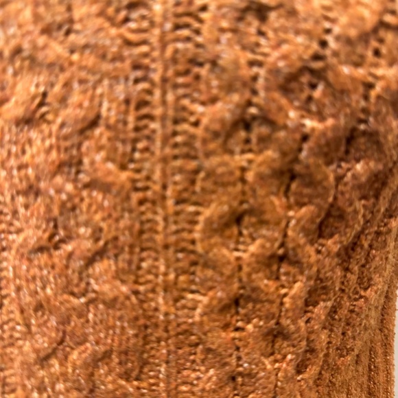 PINK ROSE Brown Cable Knit Sweater Vest M Collared V-Neck Cropped Preppy Y2K - Picture 5 of 7